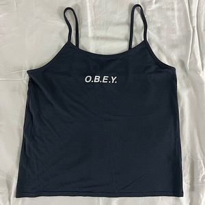 OBEY Tank Top. Navy blue. Size large. Used.